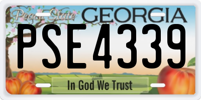 GA license plate PSE4339