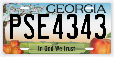 GA license plate PSE4343