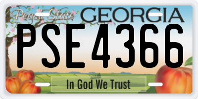 GA license plate PSE4366