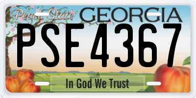 GA license plate PSE4367