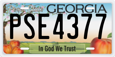 GA license plate PSE4377