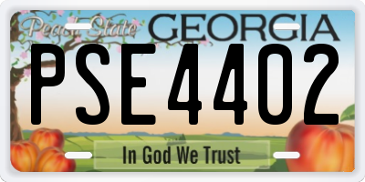 GA license plate PSE4402
