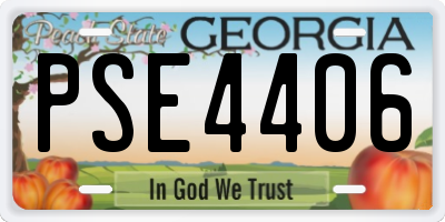 GA license plate PSE4406
