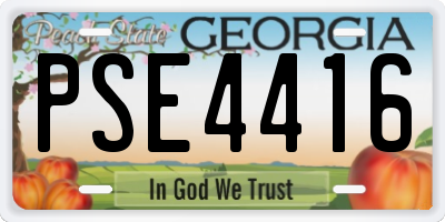 GA license plate PSE4416