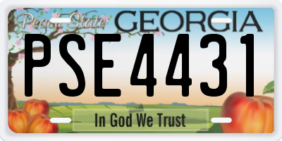GA license plate PSE4431