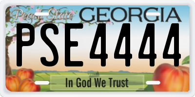 GA license plate PSE4444