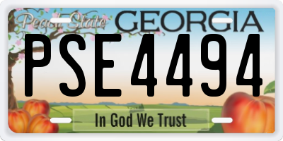 GA license plate PSE4494