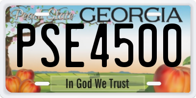 GA license plate PSE4500