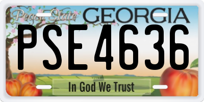 GA license plate PSE4636