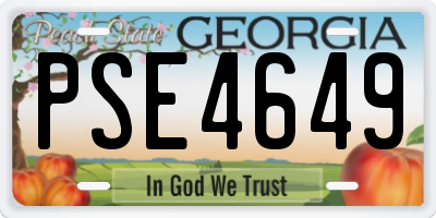 GA license plate PSE4649
