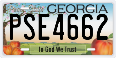 GA license plate PSE4662