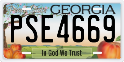 GA license plate PSE4669