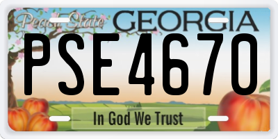 GA license plate PSE4670