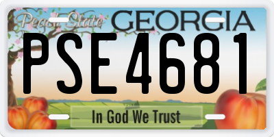 GA license plate PSE4681
