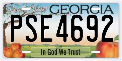 GA license plate PSE4692