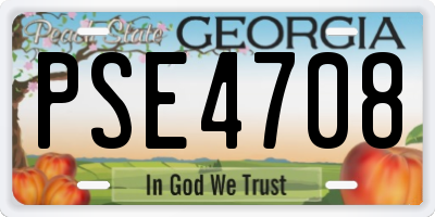 GA license plate PSE4708