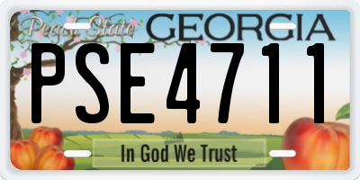GA license plate PSE4711
