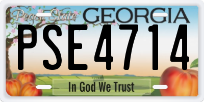 GA license plate PSE4714