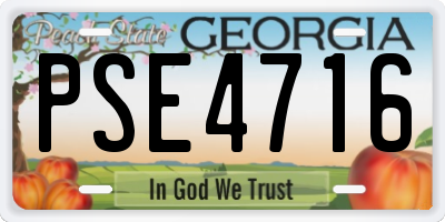 GA license plate PSE4716