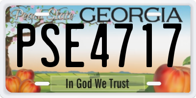 GA license plate PSE4717
