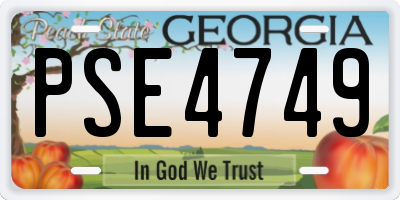GA license plate PSE4749