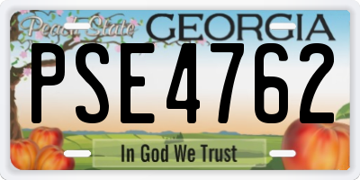 GA license plate PSE4762