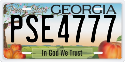 GA license plate PSE4777