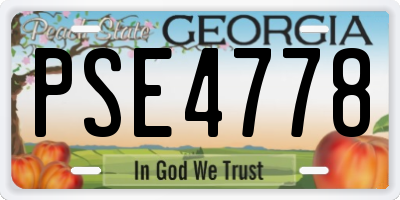 GA license plate PSE4778