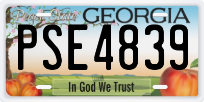 GA license plate PSE4839
