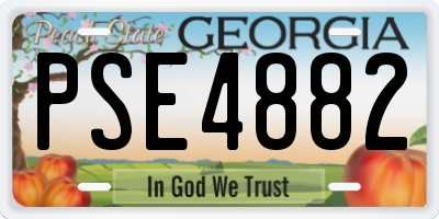 GA license plate PSE4882