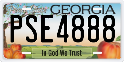 GA license plate PSE4888