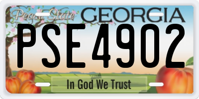 GA license plate PSE4902