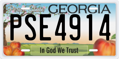 GA license plate PSE4914