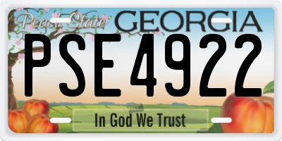 GA license plate PSE4922