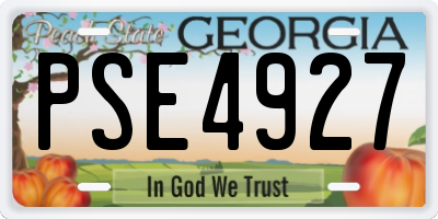 GA license plate PSE4927