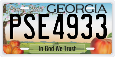 GA license plate PSE4933