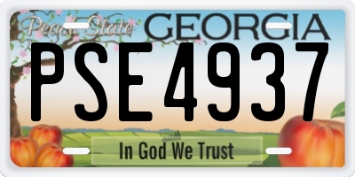 GA license plate PSE4937