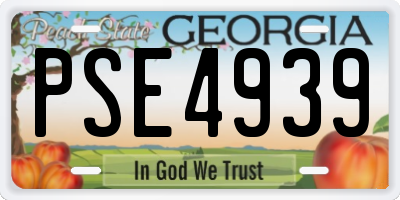 GA license plate PSE4939
