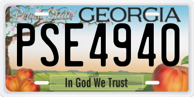 GA license plate PSE4940