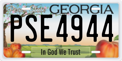 GA license plate PSE4944