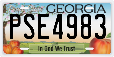 GA license plate PSE4983