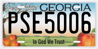 GA license plate PSE5006