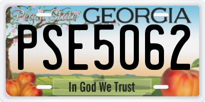 GA license plate PSE5062