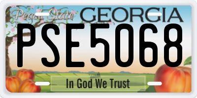 GA license plate PSE5068