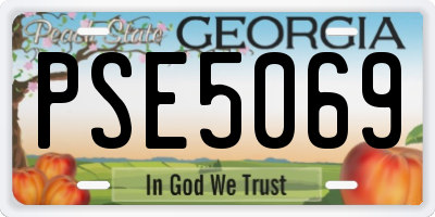 GA license plate PSE5069