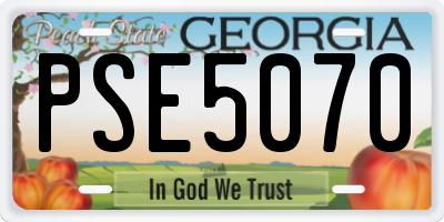GA license plate PSE5070