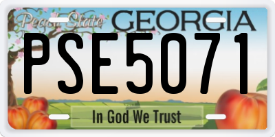 GA license plate PSE5071