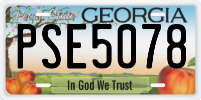 GA license plate PSE5078