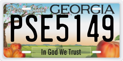 GA license plate PSE5149