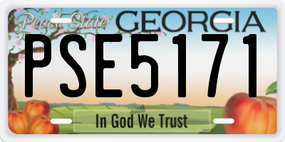 GA license plate PSE5171